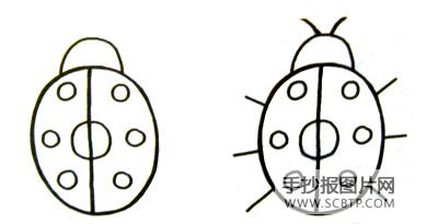 七星瓢虫简笔画图片大全   简笔画抽象化