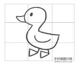 爱美的小鸭子简笔画