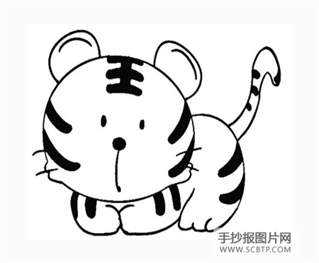 可爱的“小老虎”简笔画