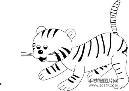 幼儿简笔画老虎简笔画