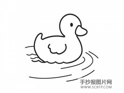 小鸭子学本领简笔画