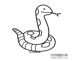 蛇效龙腾简笔画