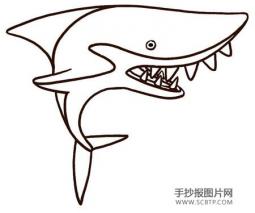 海中霸王——鲨鱼简笔画
