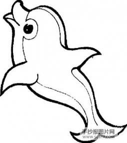 海中智叟——海豚简笔画