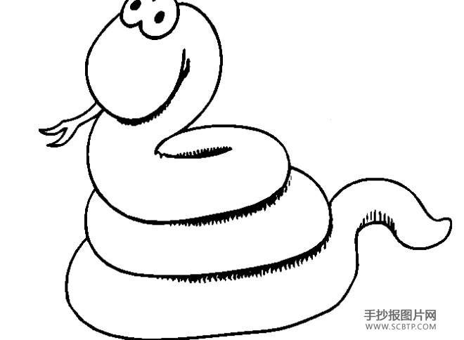 吐舌蛇简笔画