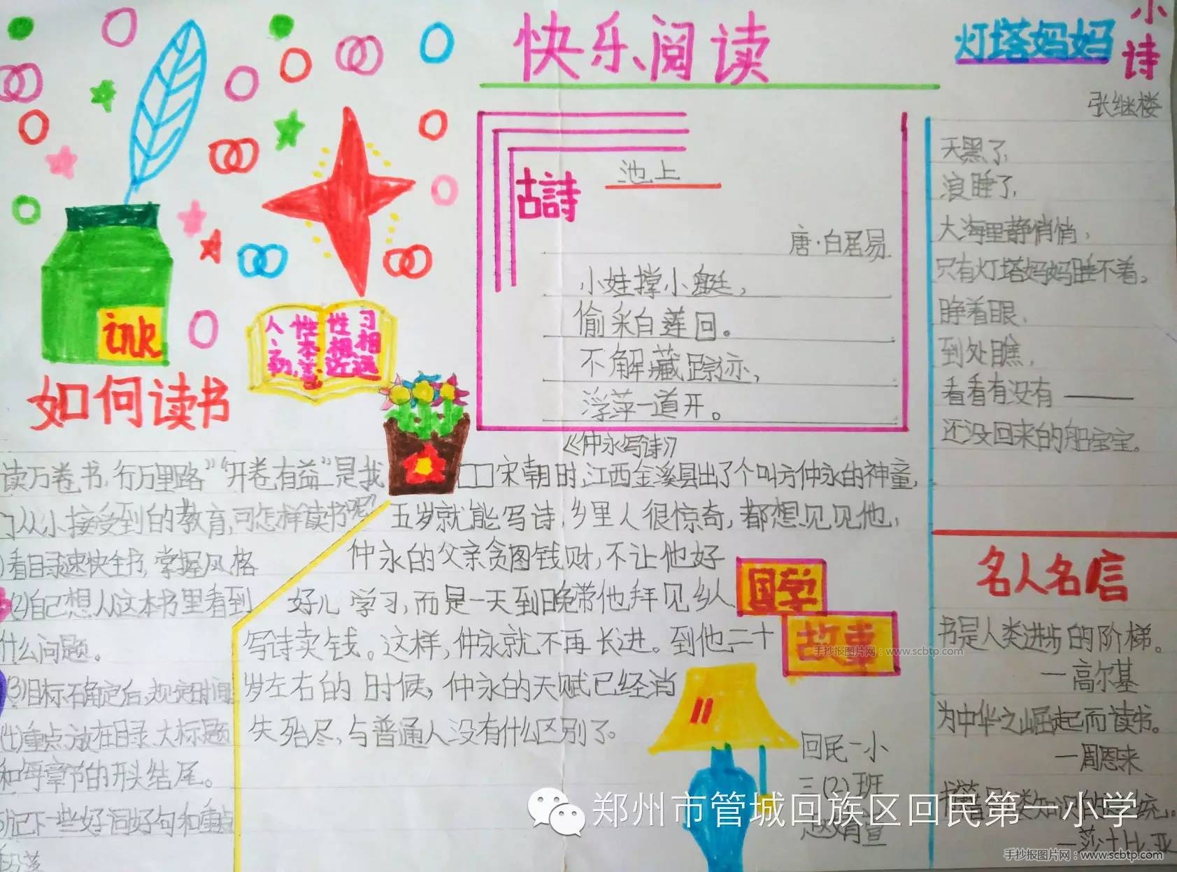 快乐暑假,我爱读书手抄报内容图片大全(12张高清大图)