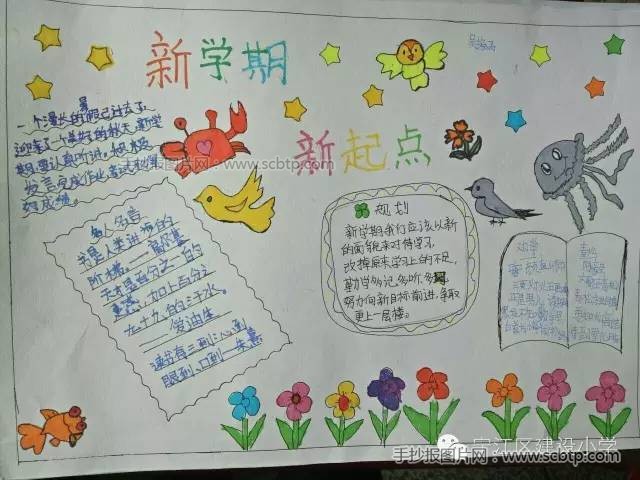 新学期,新起点,新行动手抄报内容图片