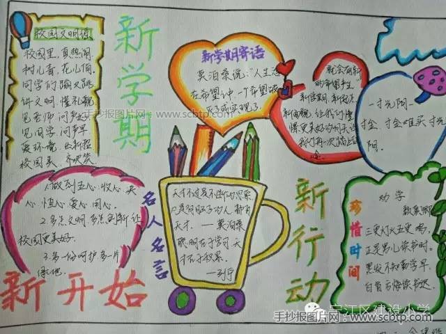 新学期,新起点,新行动手抄报内容图片